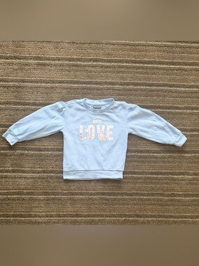 GUESS Light Blue LOVE Graphic Pullover Sweatshirt
